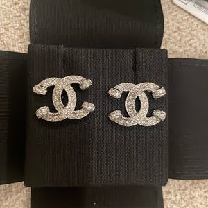 Chanel Crystal Studs - brand new in box